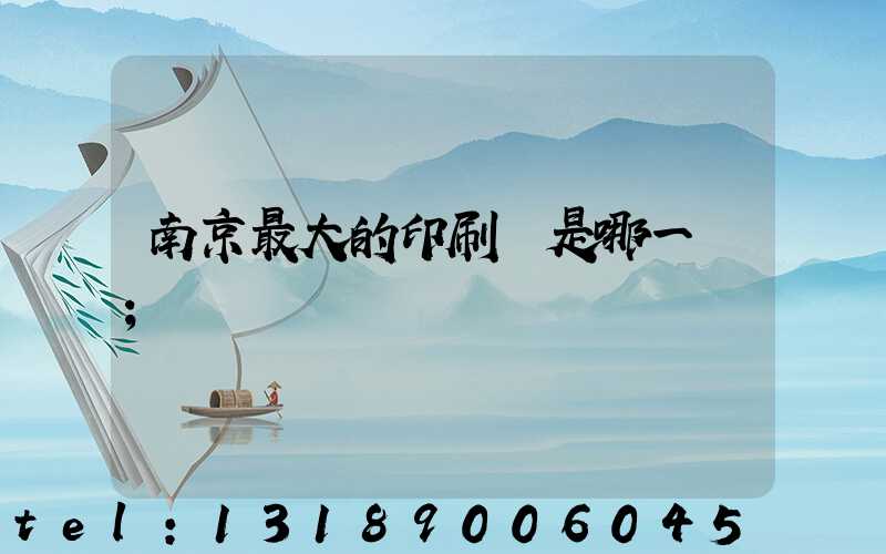 南京最大的印刷廠是哪一個