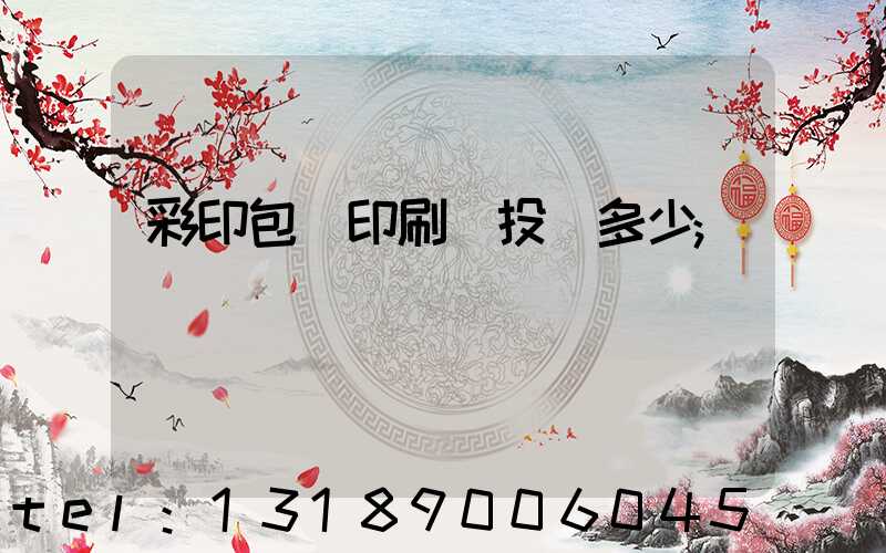 彩印包裝印刷廠投資多少