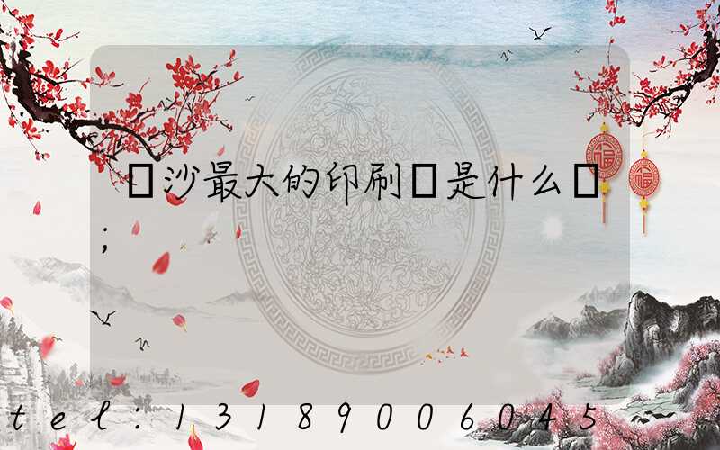 長沙最大的印刷廠是什么廠